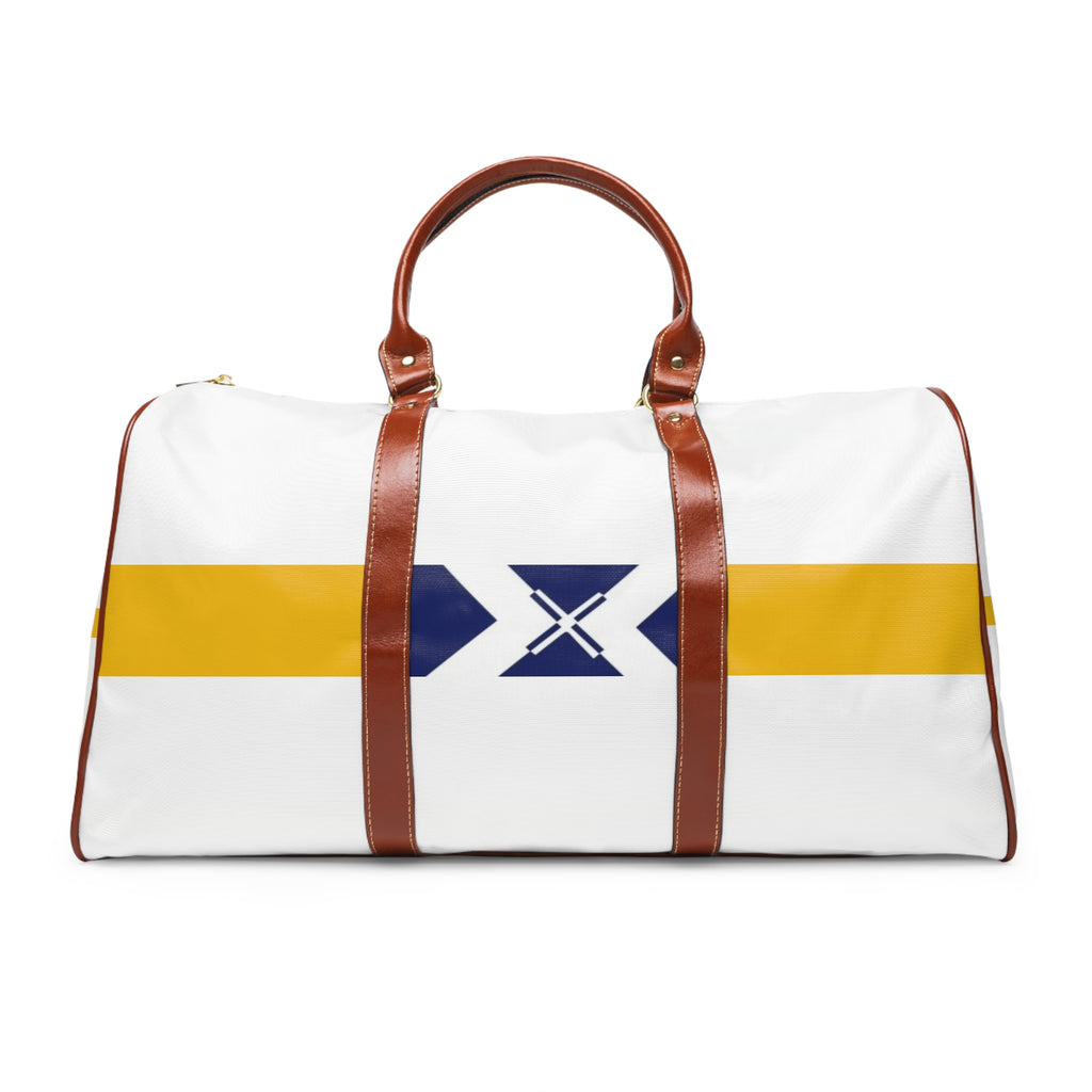 Waterproof Weekend Duffle Bag — Yellow Stripe & Nautical X Travel Tote