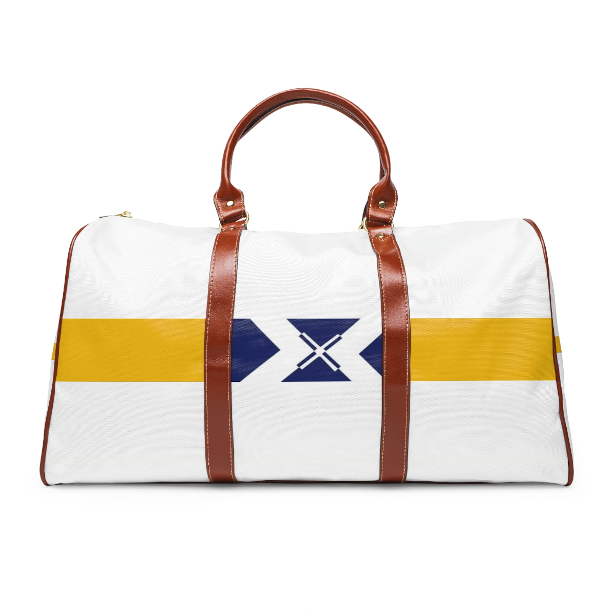 Waterproof Weekend Duffle Bag — Yellow Stripe & Nautical X Travel Tote