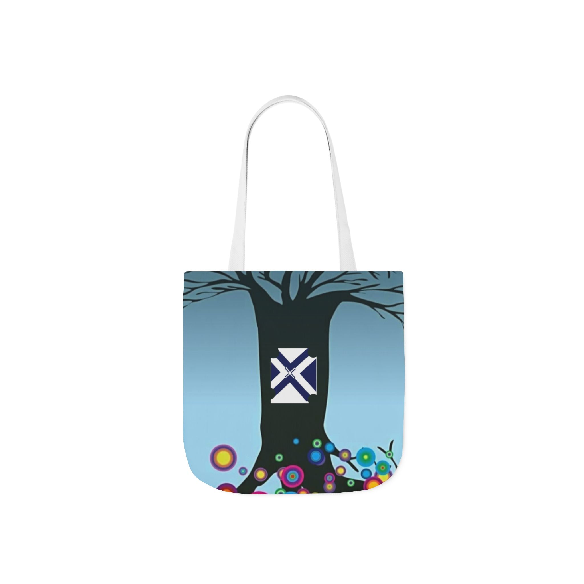 Colorful Floral Tote Bag — Vibrant Psychedelic Flowers Canvas Tote