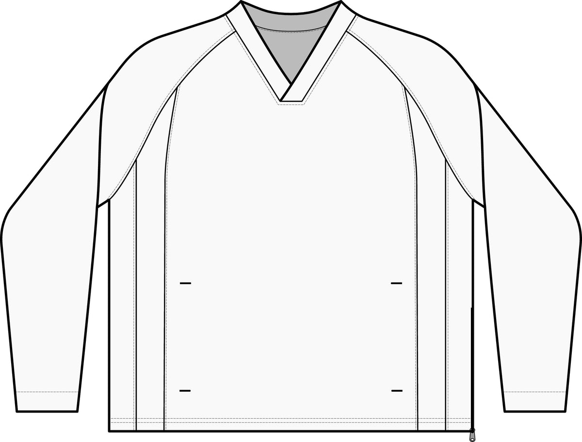 Tipped V-Neck Raglan Wind Shirt