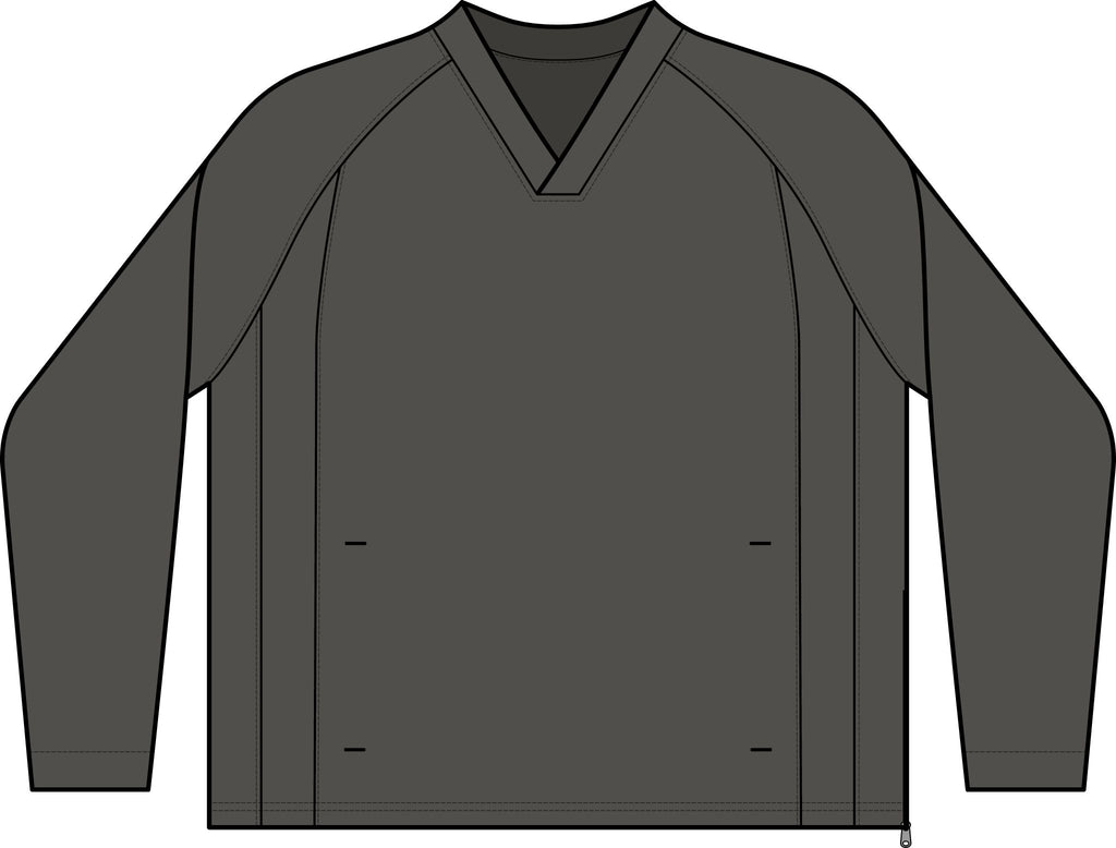 Tipped V-Neck Raglan Wind Shirt