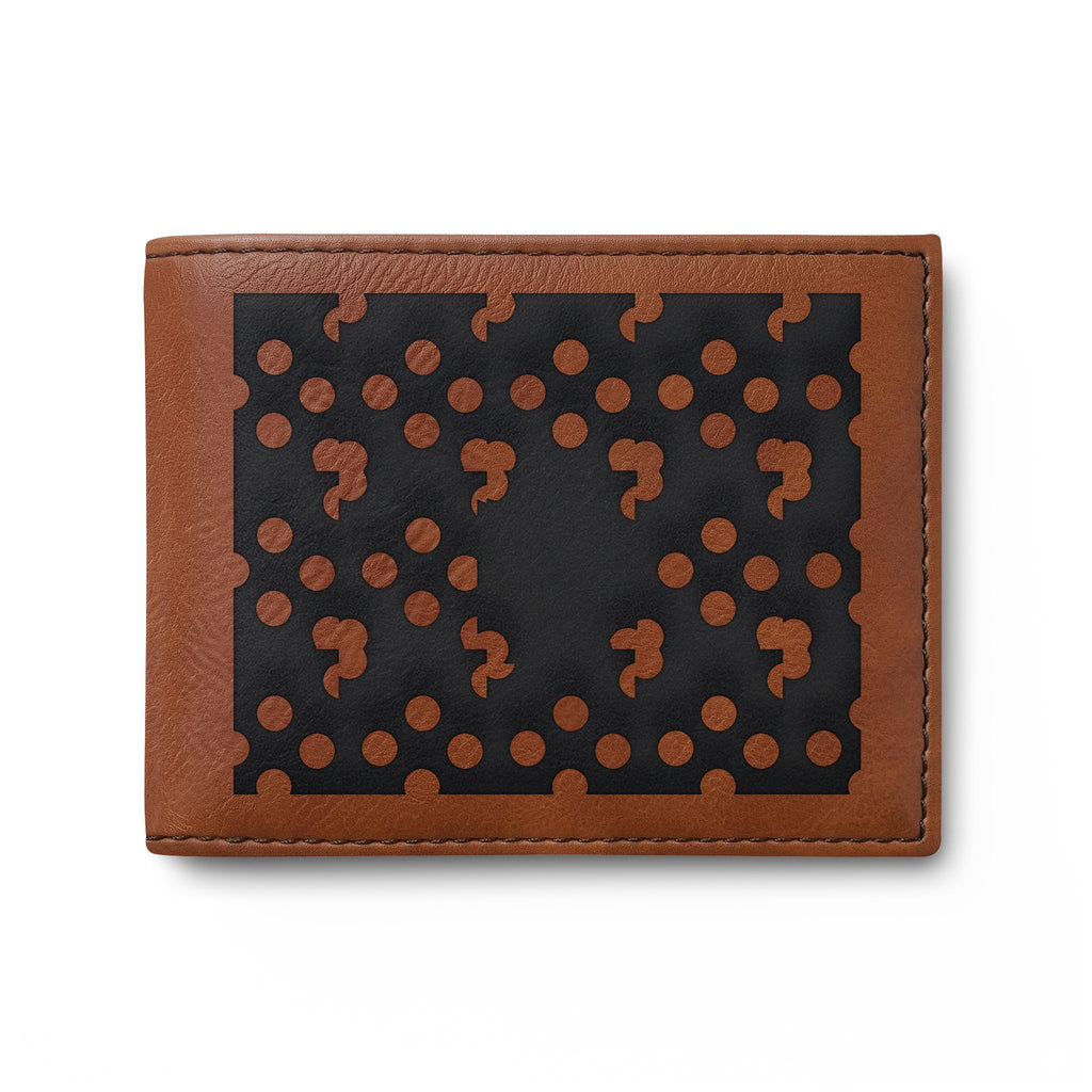 Laser-Cut Pattern Bi-Fold Wallet with Flip
