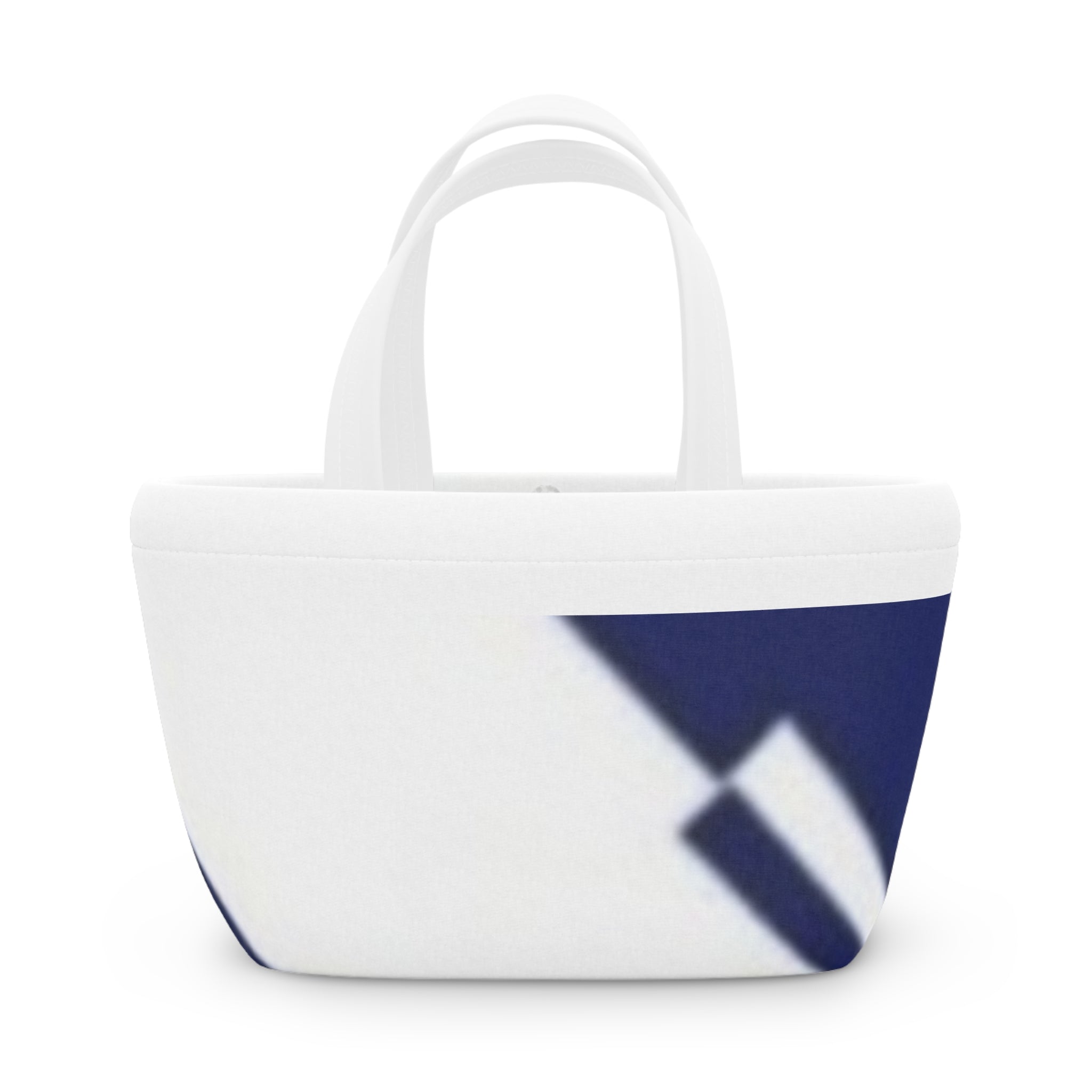 Geometric Navy & White Lunch Bag — Modern Insulated Tote