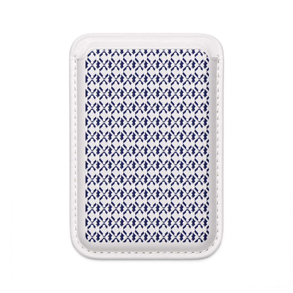 XT9 Blue Tile Pattern Vegan MagSafe Wallet — Slim Card Holder