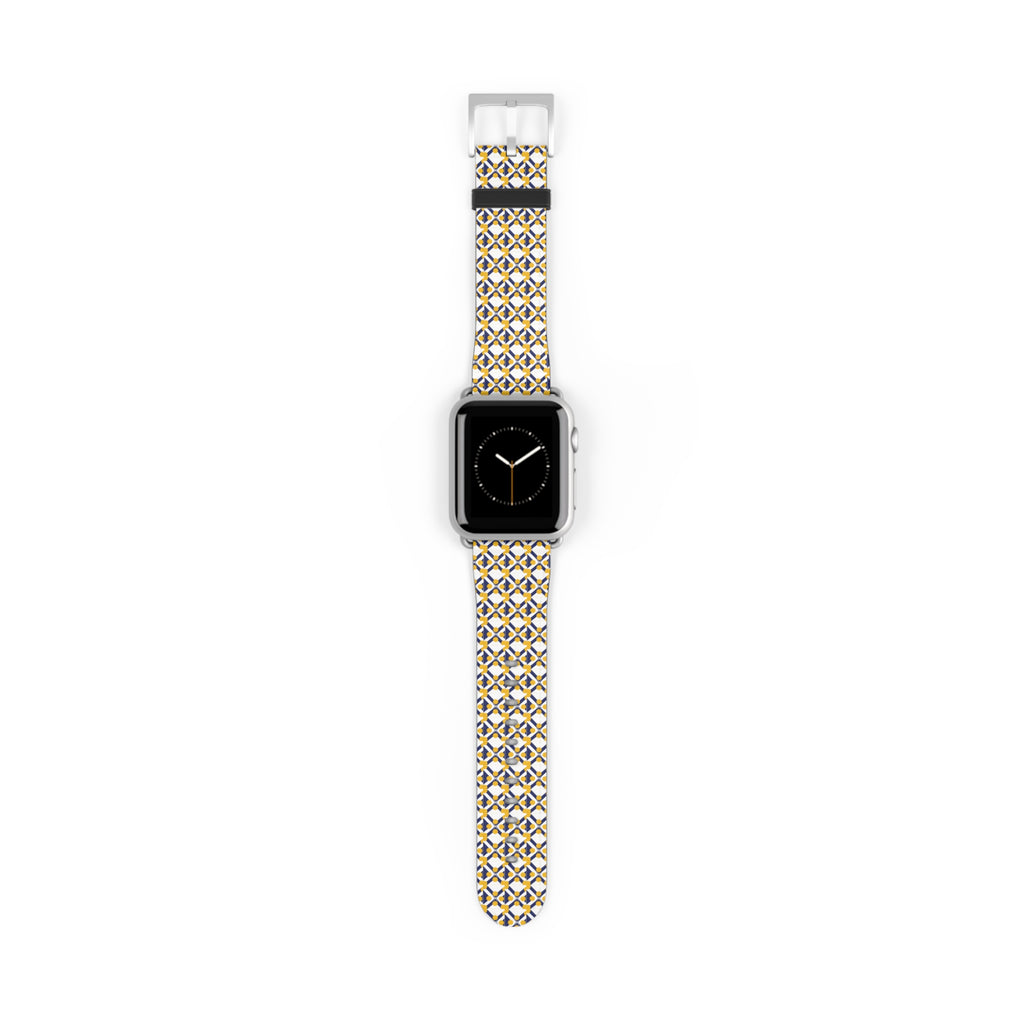 XT9 Gold Tile Watch Band — Modern Patterned Replacement Strap