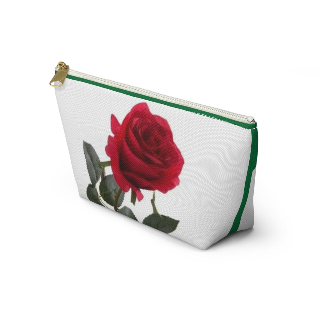 Rose Branch Accessory Pouch — XT7 Floral T‑Bottom Cosmetic Bag
