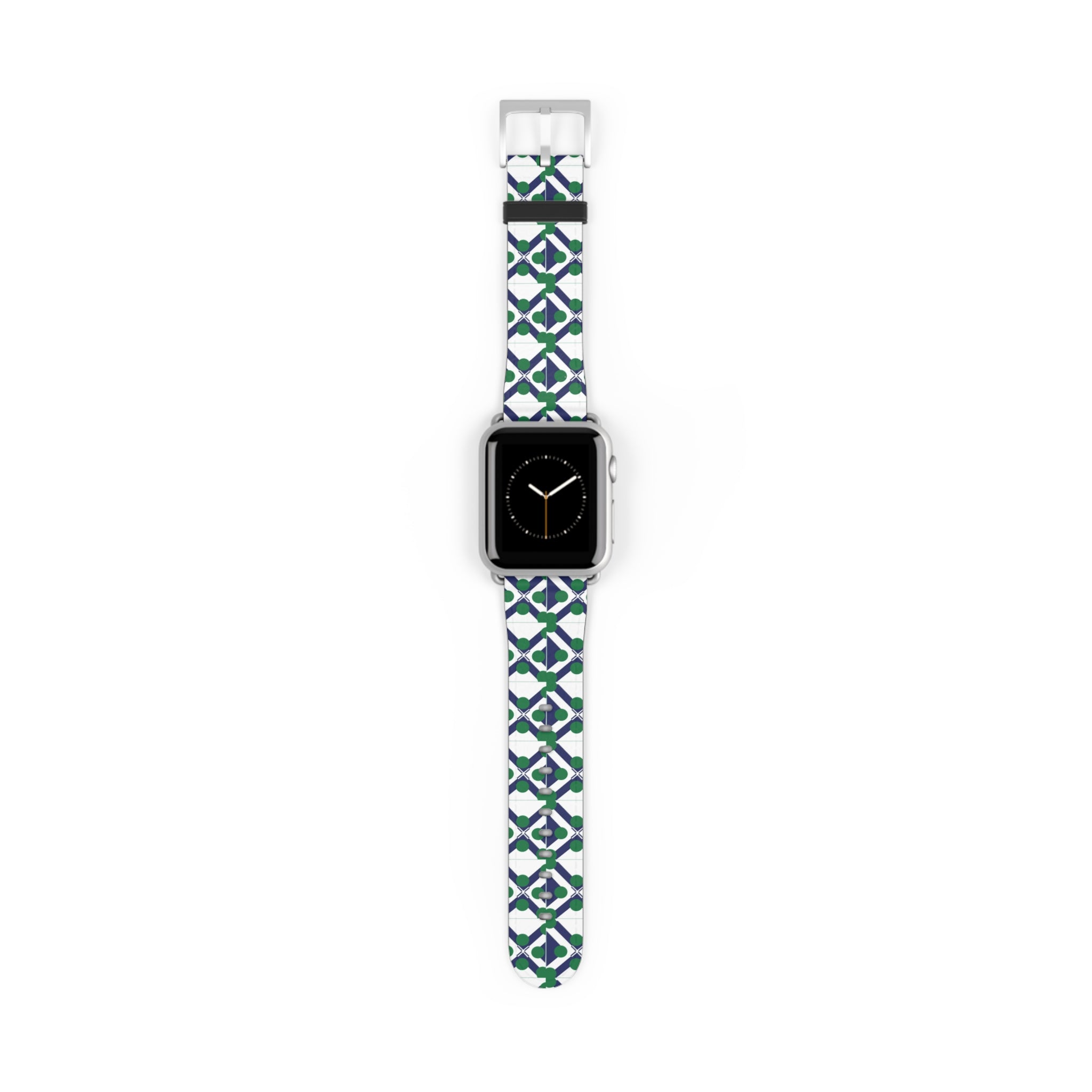 XT9 Green & Navy Tile Watch Band — Patterned Apple Watch Strap