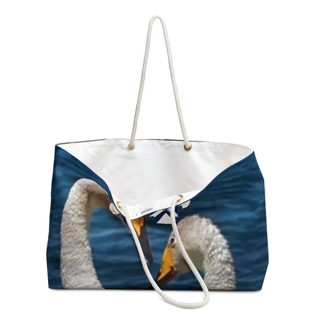 Swan Couple Weekender Bag – Romantic Lake Tote for Getaways