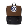 Brown Backpack with Blue Saltire Crest — Casual Shoulder Backpack