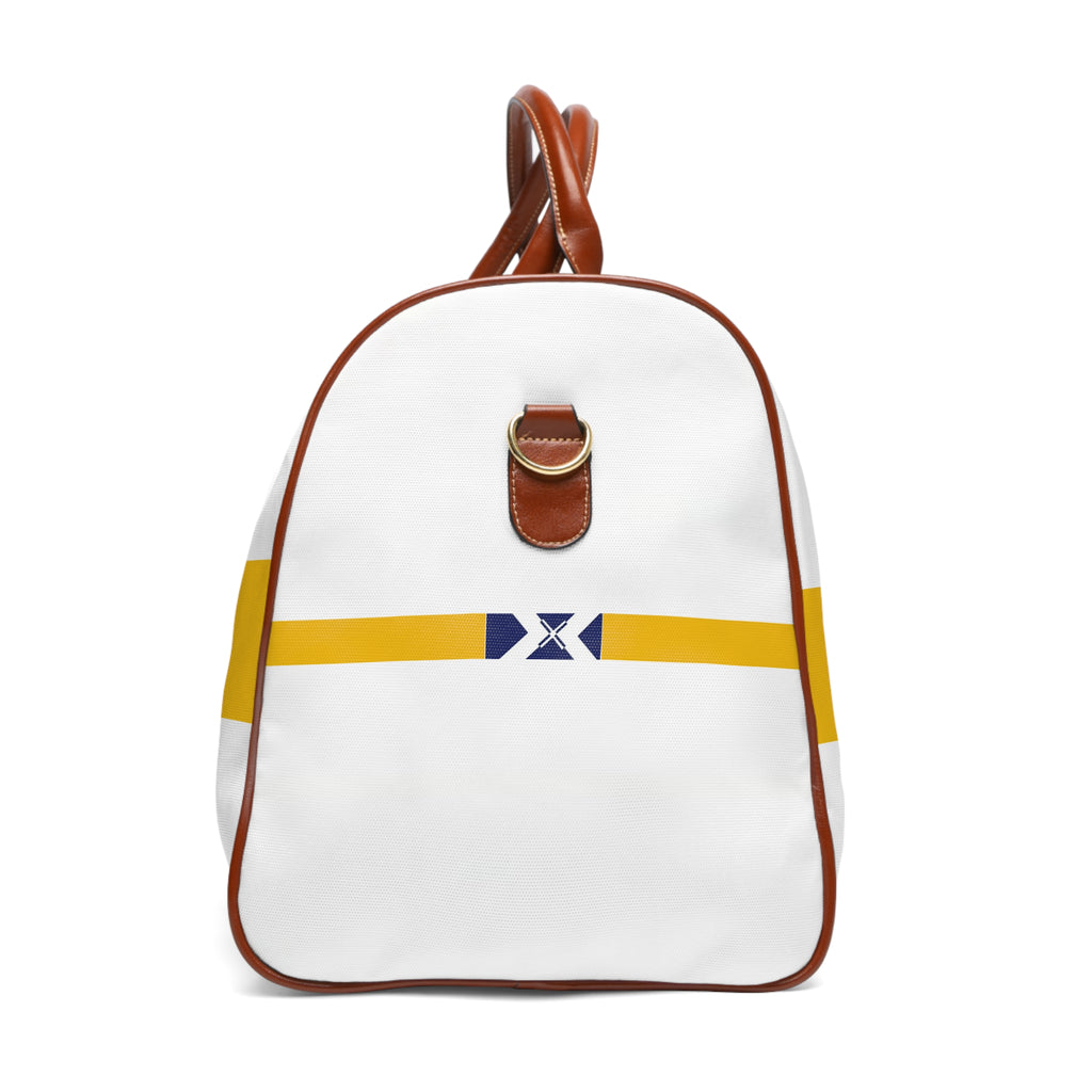 Waterproof Weekend Duffle Bag — Yellow Stripe & Nautical X Travel Tote