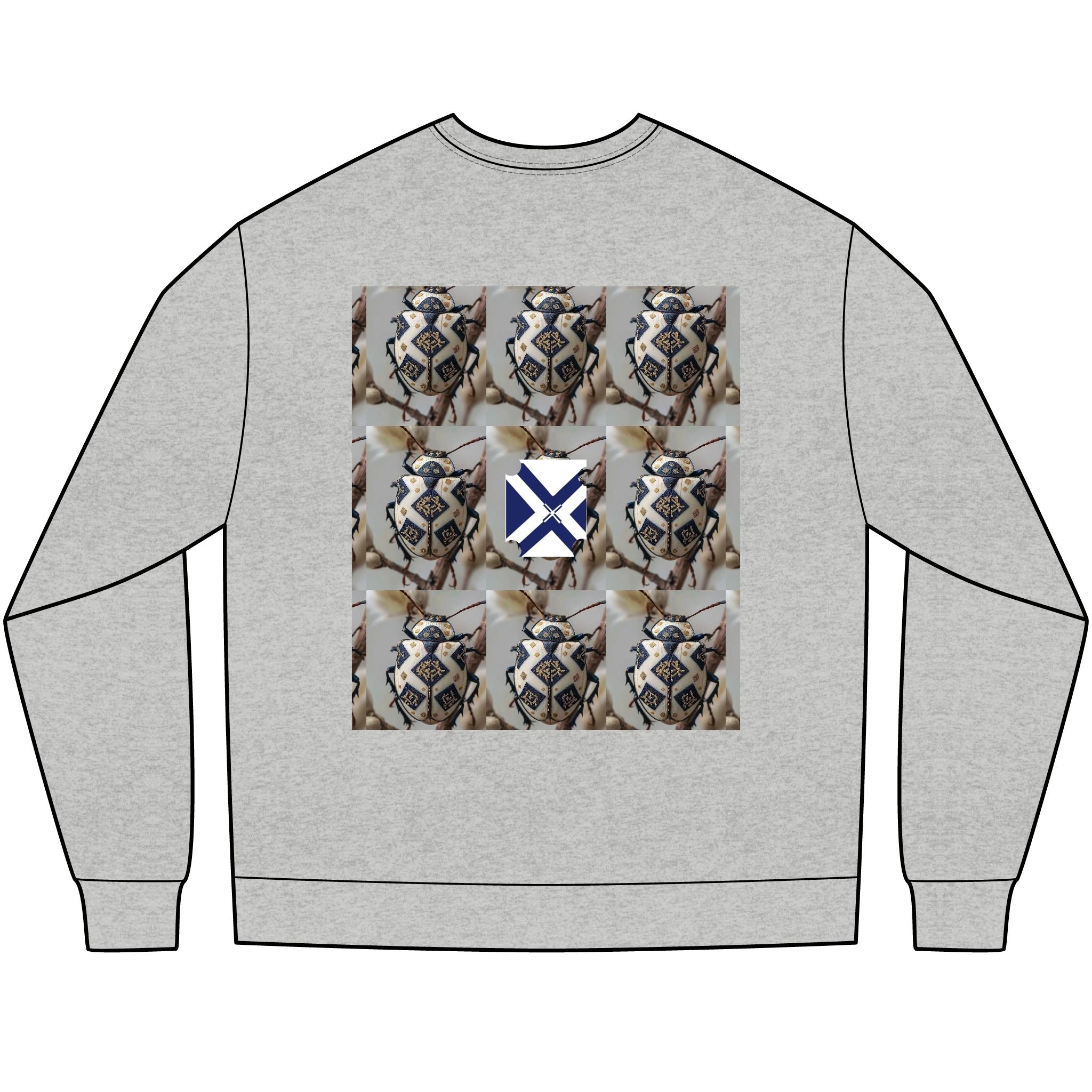 Long Sleeve Tee — Nautical St. Andrew's Cross & Rope Shield Graphic
