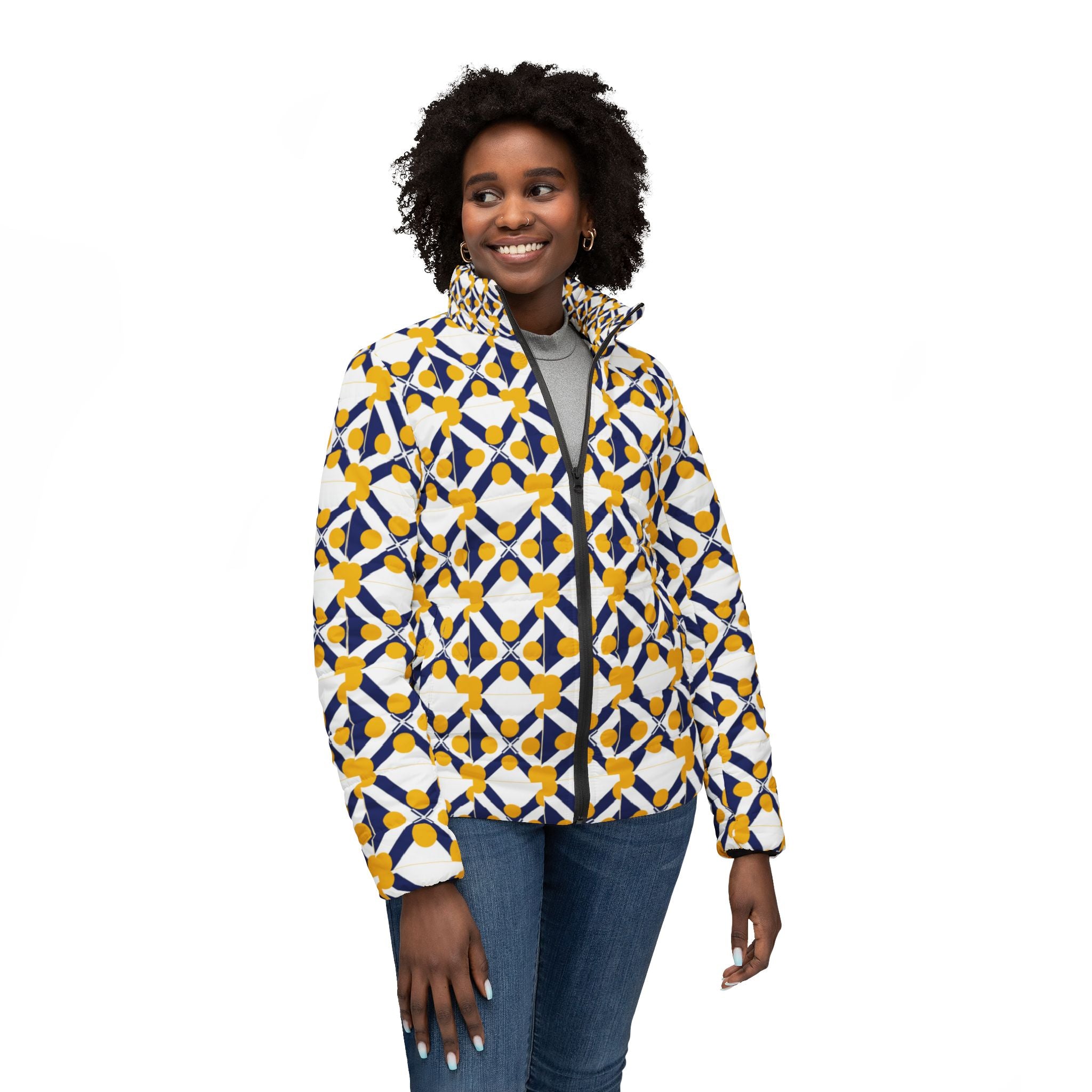 XT8 Mosaic Puffer Jacket — Women's All-Over Patterned Winter Coat