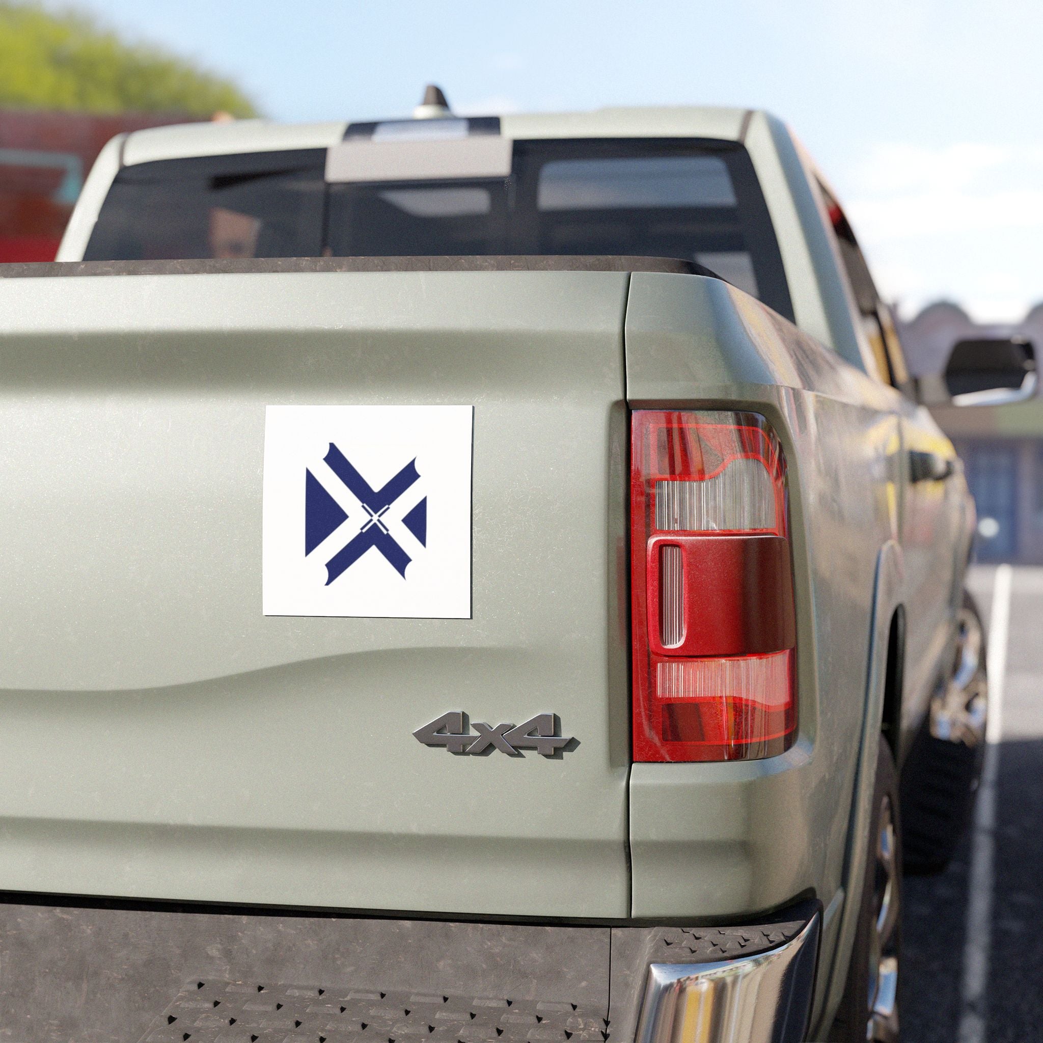 Navy Geometric Cross Car Magnet — Minimalist Modern Auto Decal