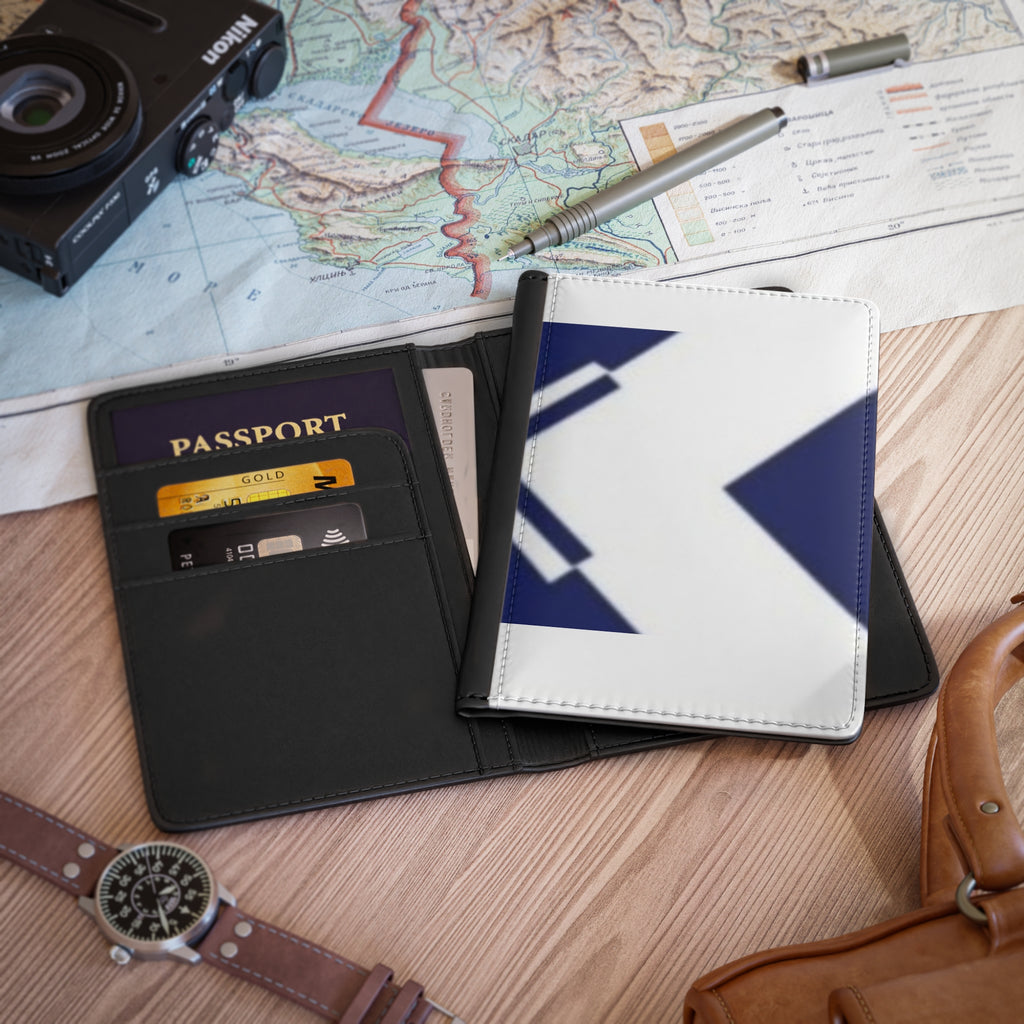 Navy Geometric Passport Cover — Modern Travel Passport Holder