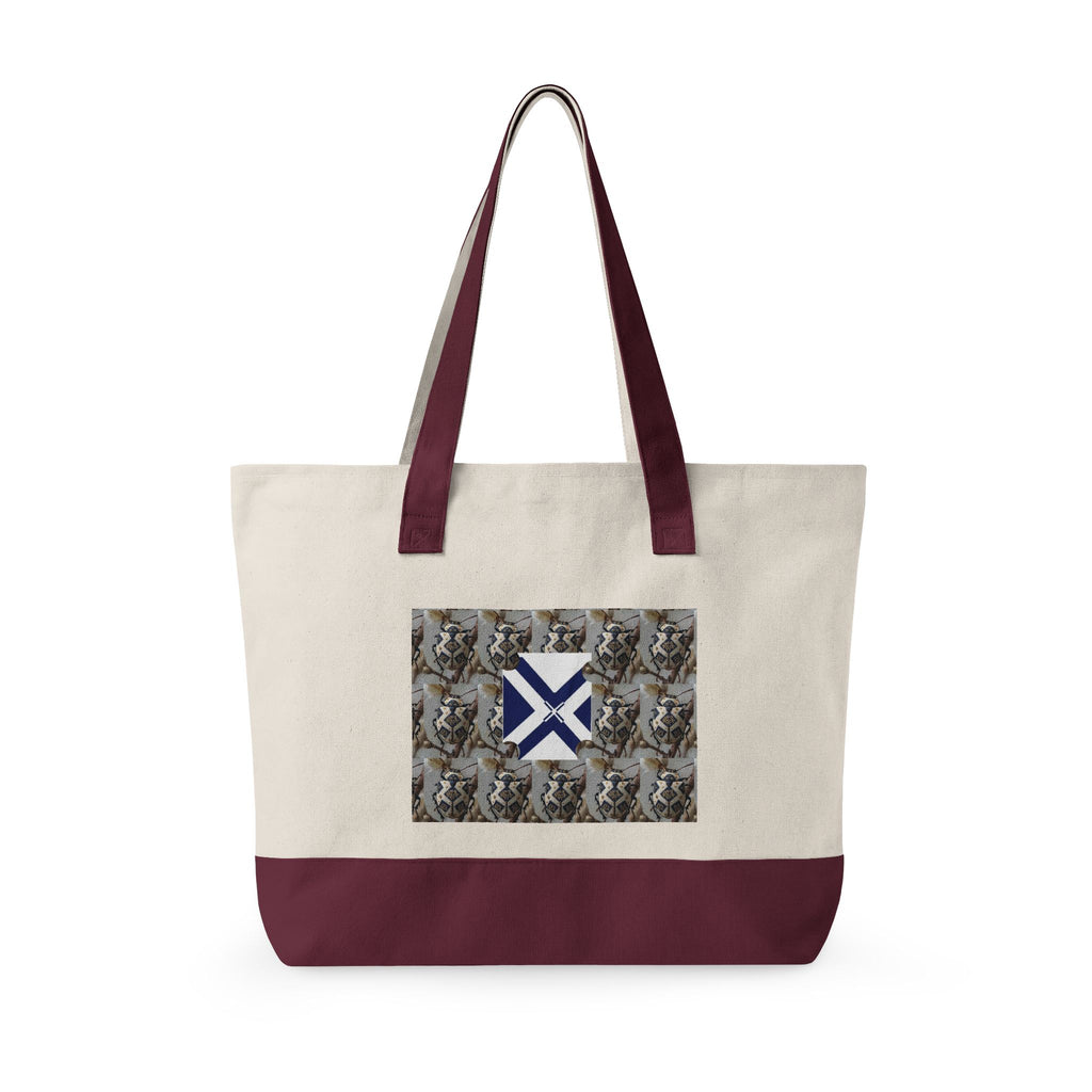 Canvas Tote Bag with Xt & Vintage Stag Pattern — Zippered Carryall for Outdoors, Travel, and Gifts