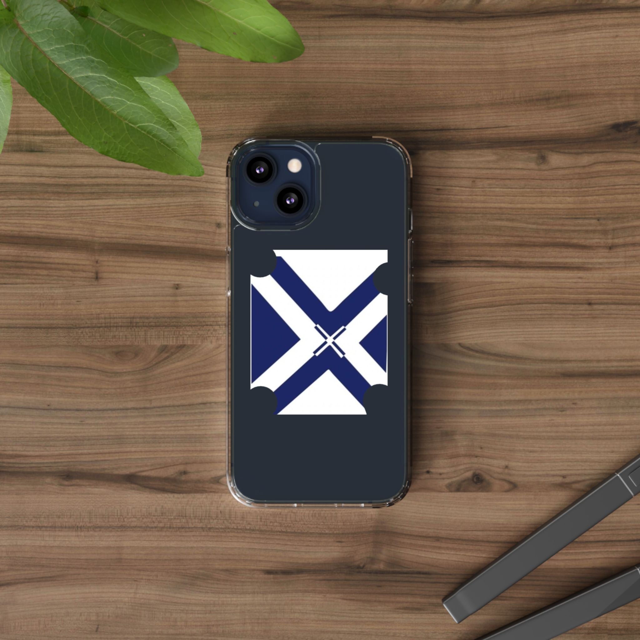 xT7 Saltire Clear Phone Case - Blue White Scottish Flag iPhone Cover