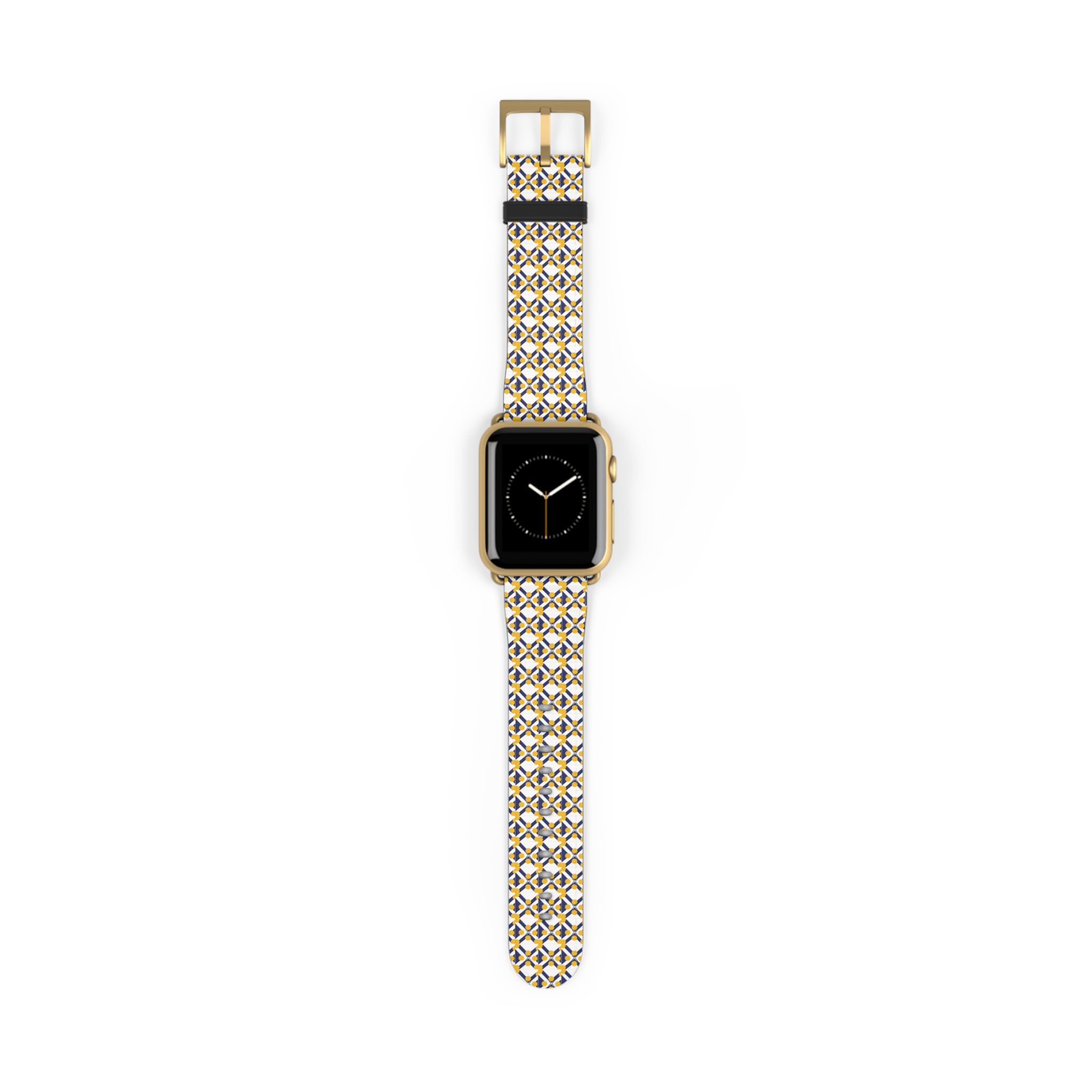 XT9 Gold Tile Watch Band — Modern Patterned Replacement Strap