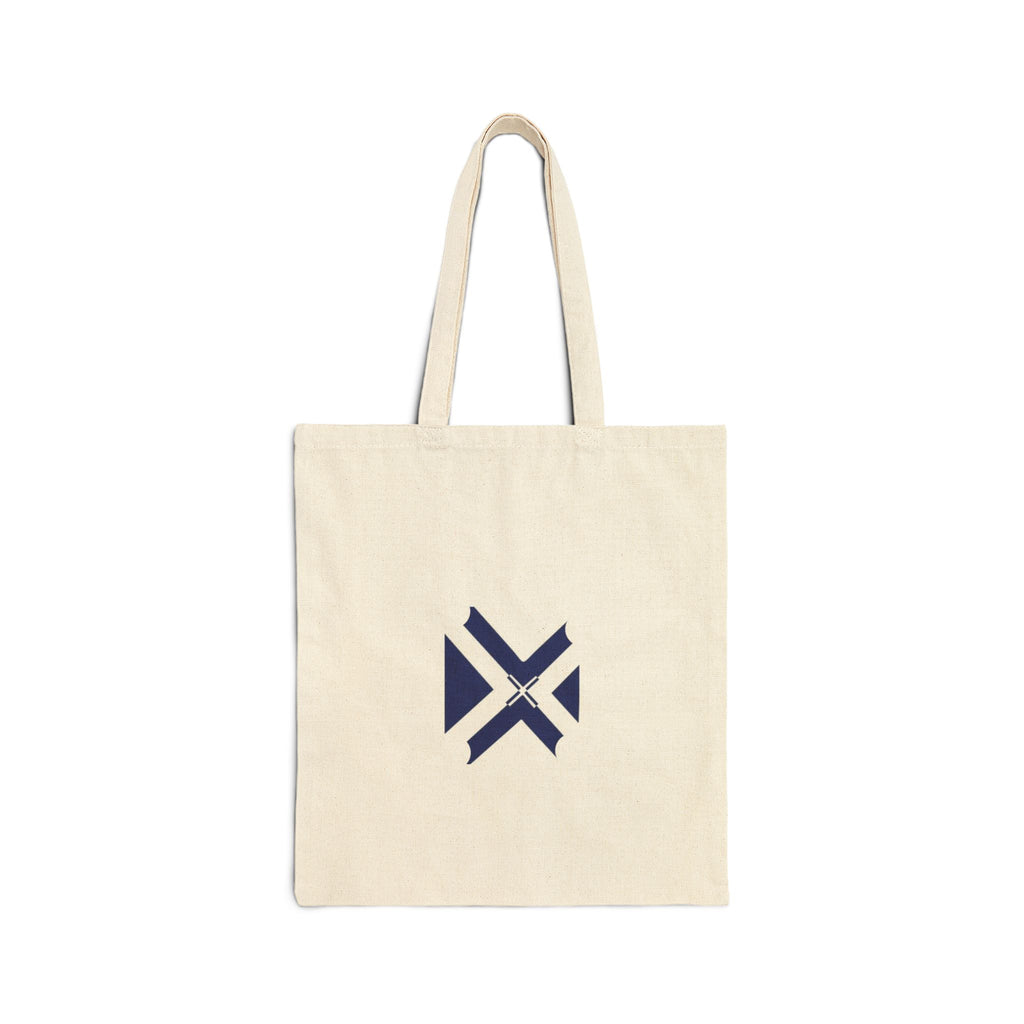 Minimal Geometric Logo Tote Bag — Canvas Cotton Grocery & Everyday Market Bag