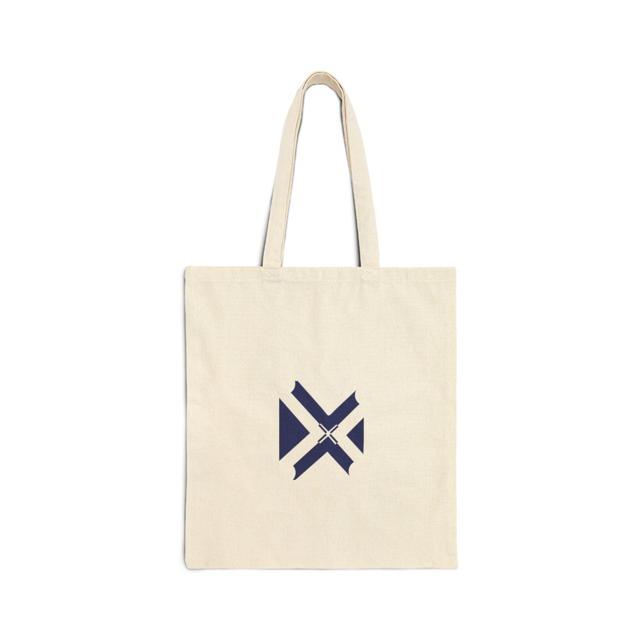 Minimal Geometric Logo Tote Bag — Canvas Cotton Grocery & Everyday Market Bag