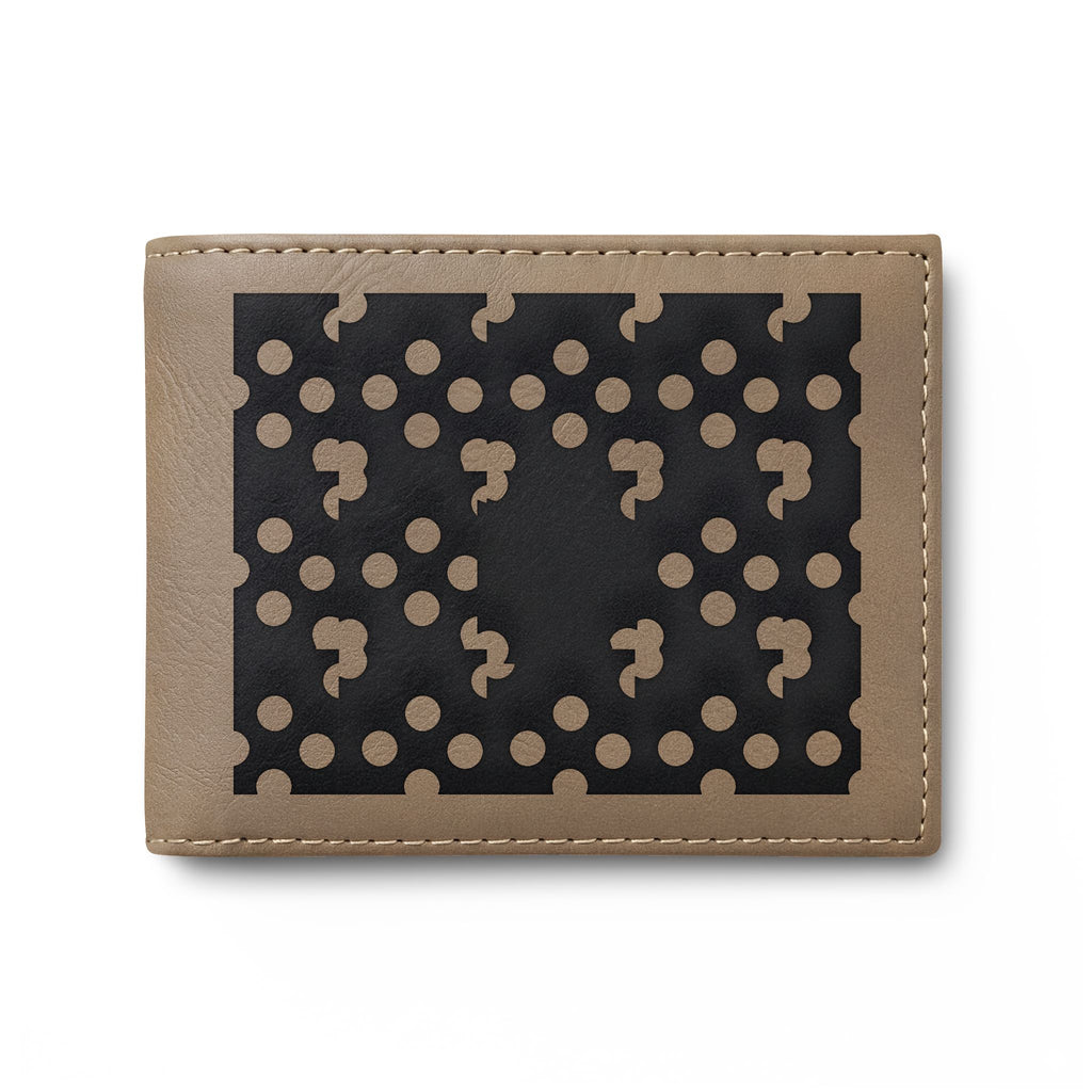 Laser-Cut Pattern Bi-Fold Wallet with Flip