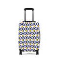 XT9 Navy & Yellow Luggage Cover – Modern Tile Pattern Travel Protector