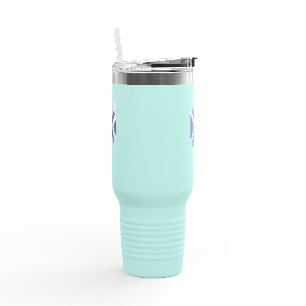 40oz Insulated Travel Mug with XT8 Saltire Badge – Stainless Tumbler for Camping, Commute & Outdoor Adventures