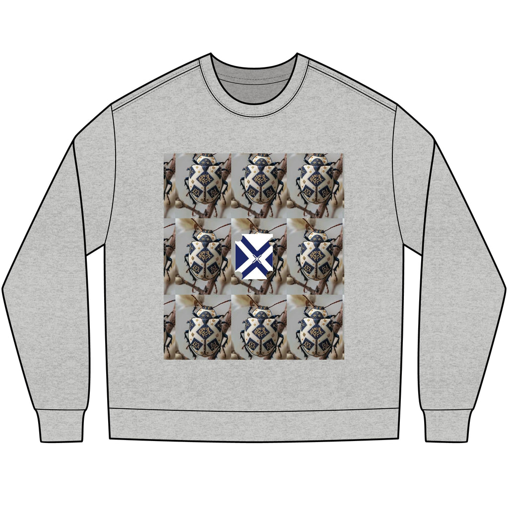 Long Sleeve Tee — Nautical St. Andrew's Cross & Rope Shield Graphic