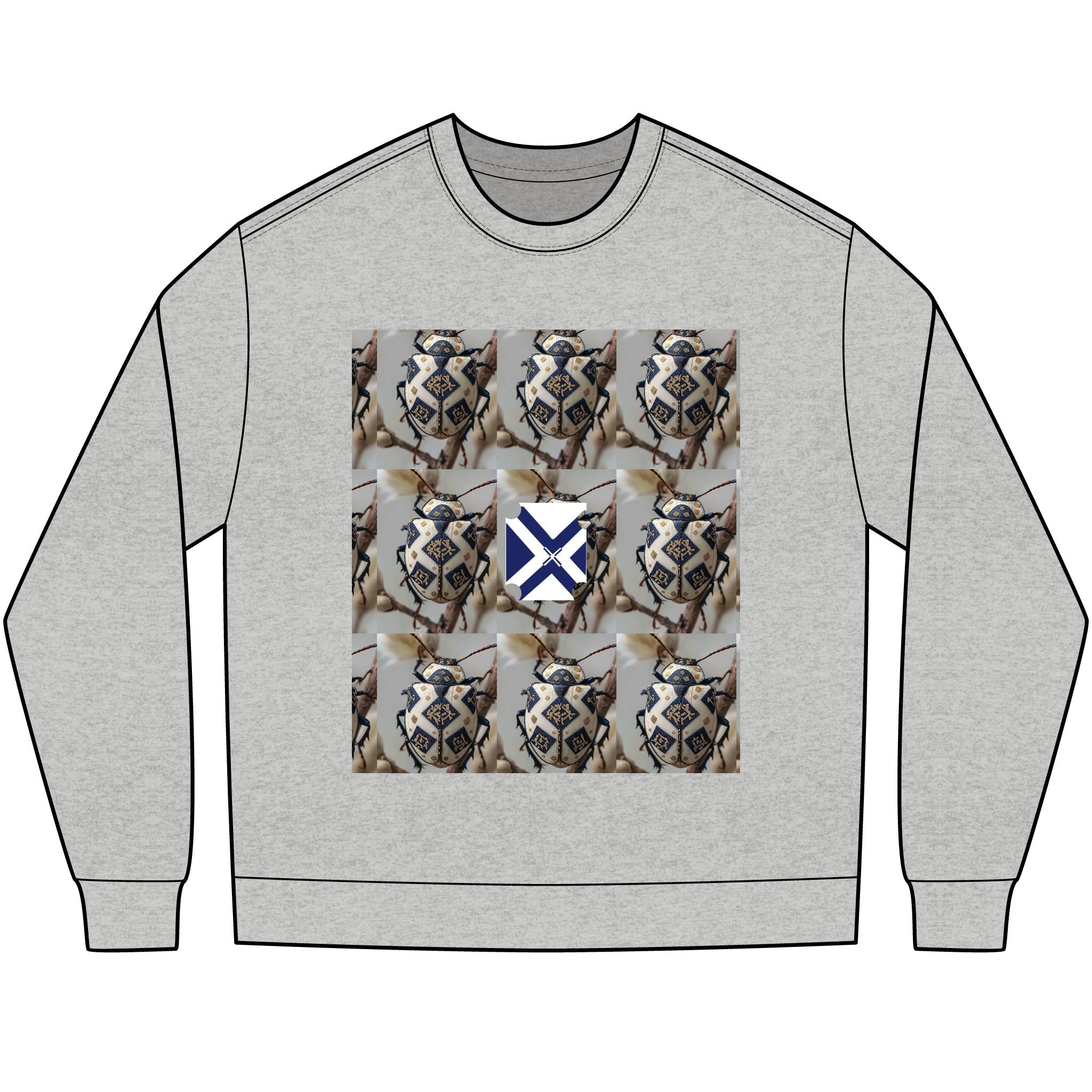 Long Sleeve Tee — Nautical St. Andrew's Cross & Rope Shield Graphic