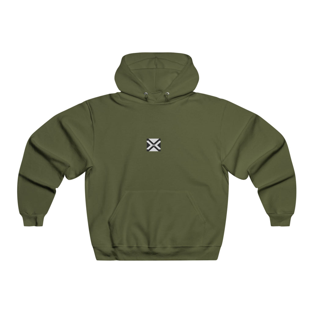 Minimalist Cross Emblem Hoodie — Small Chest Logo Pullover