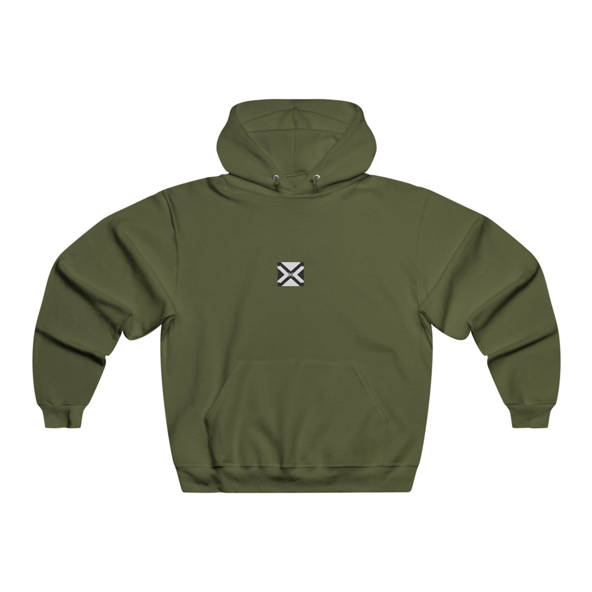 Minimalist Cross Emblem Hoodie — Small Chest Logo Pullover
