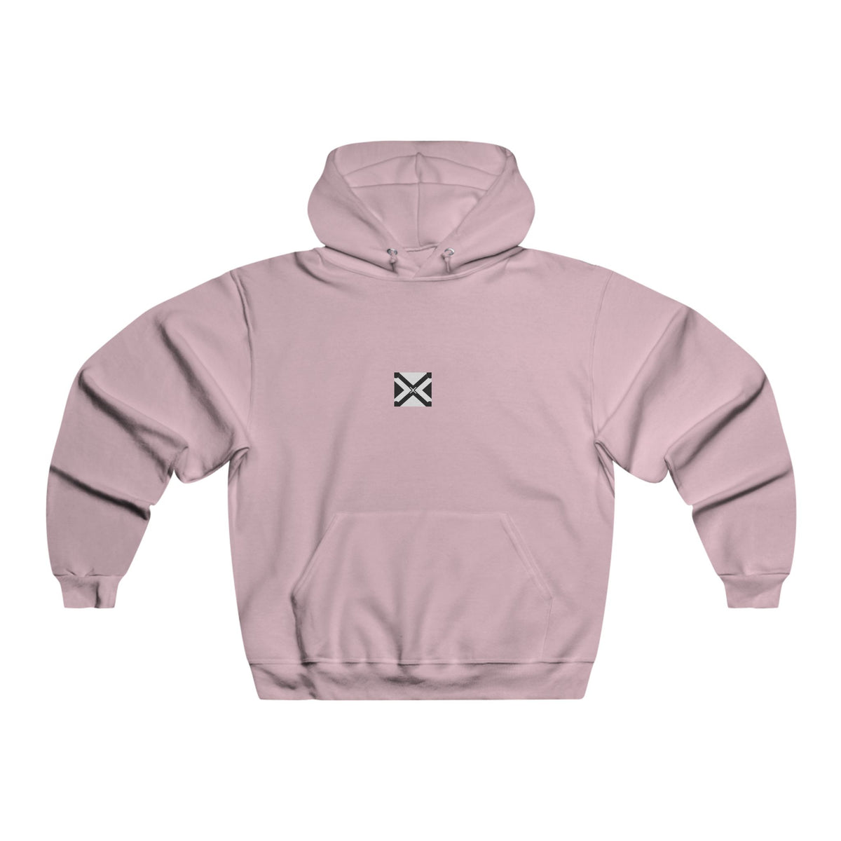 Minimalist Cross Emblem Hoodie — Small Chest Logo Pullover