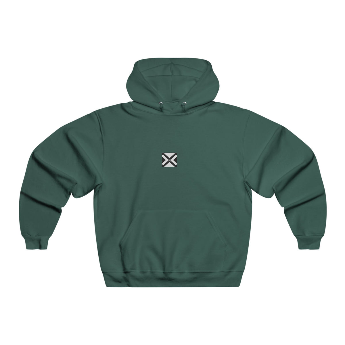 Minimalist Cross Emblem Hoodie — Small Chest Logo Pullover