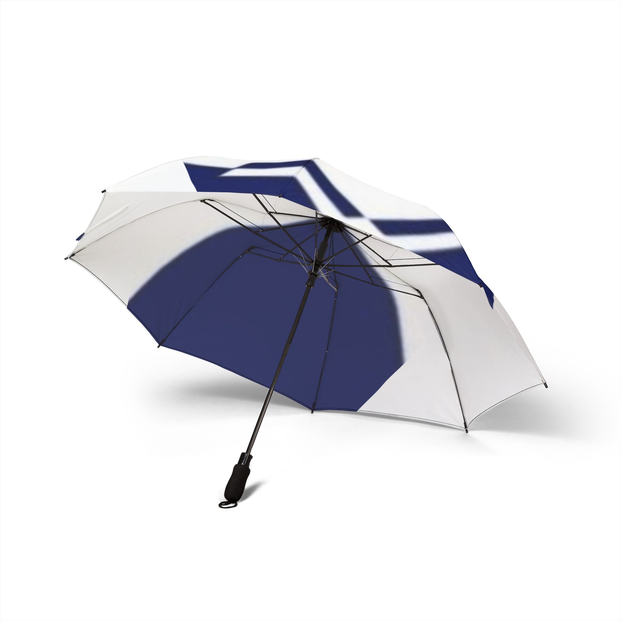 Foldable Umbrella — Navy Chevron Compact Semi-Automatic Travel Umbrella