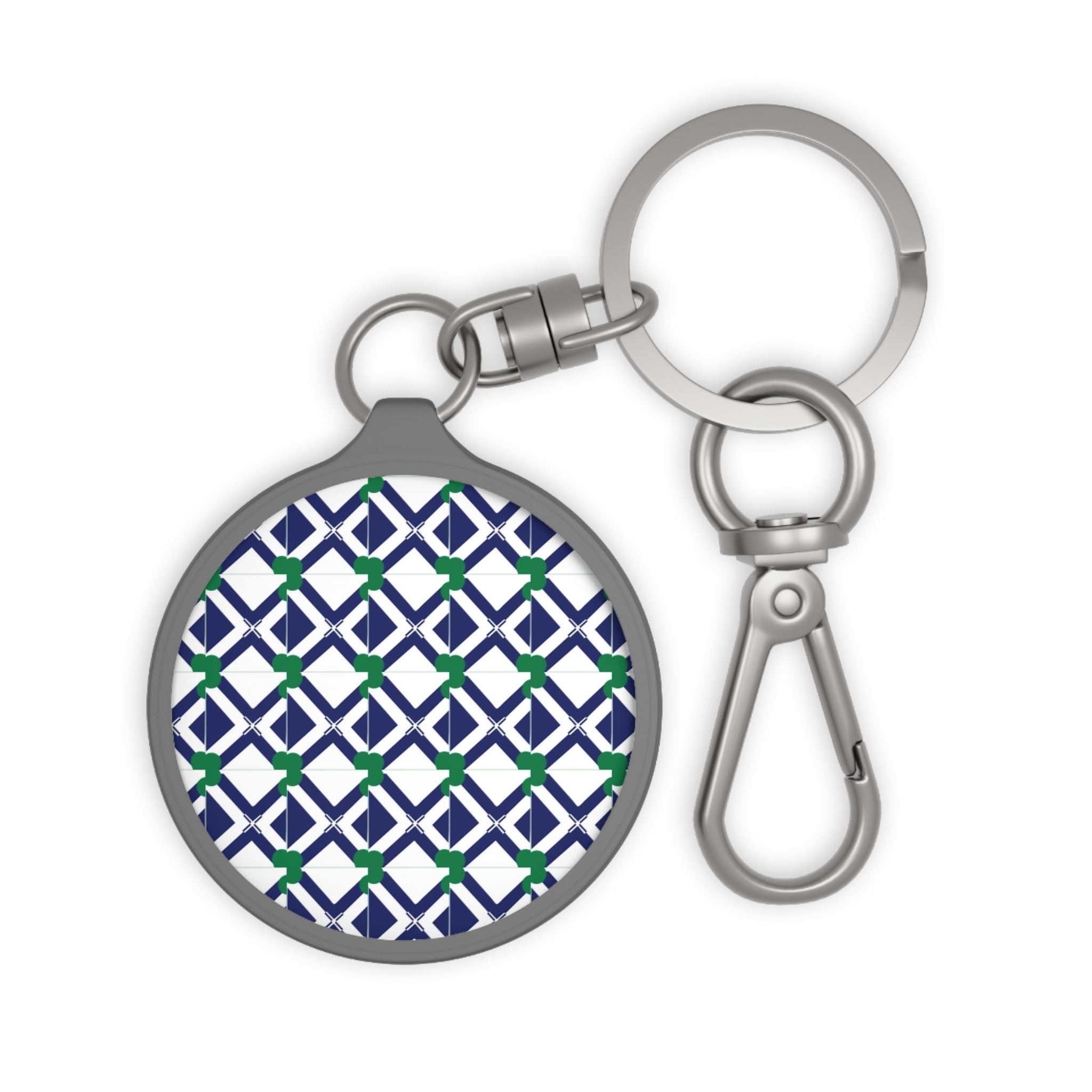 XT8 Green Pattern Keyring Tag — Modern Lattice Keychain