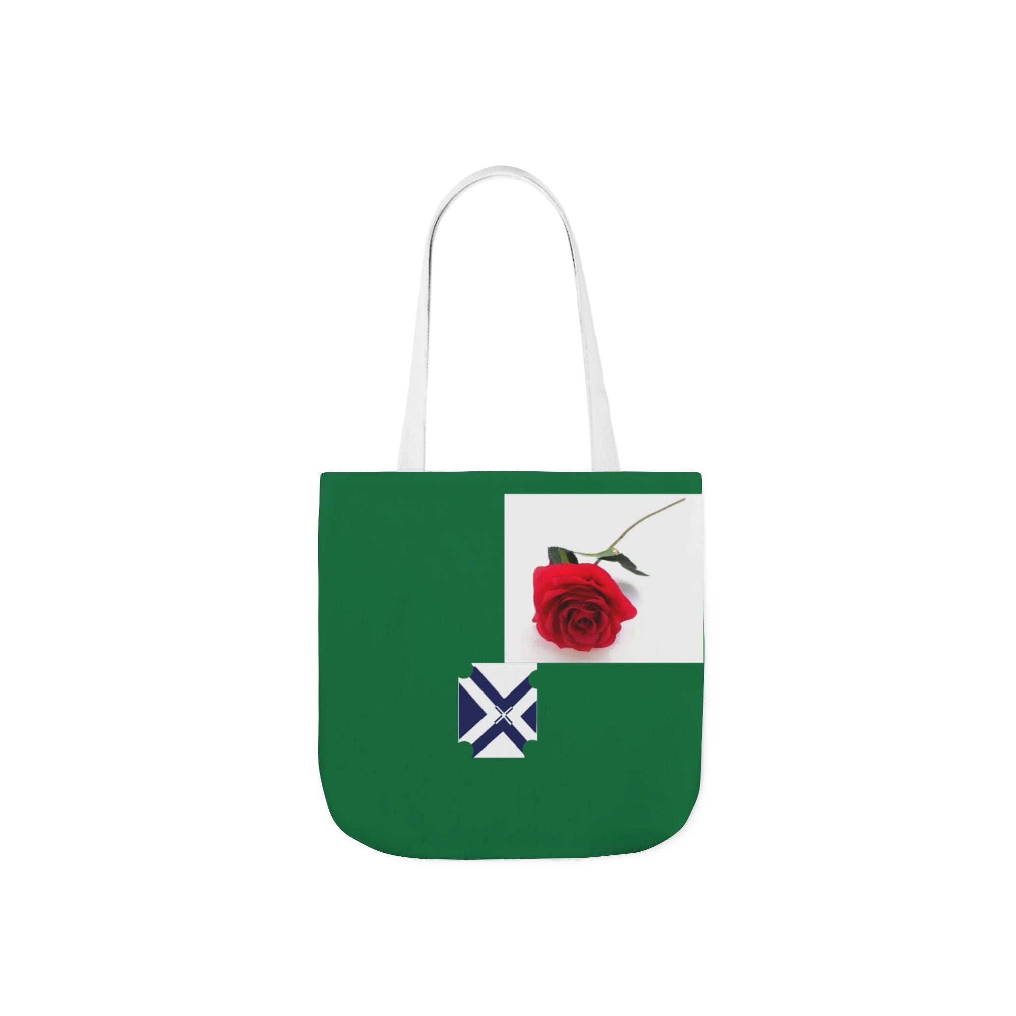 XT Rose Canvas Tote Bag — Floral Logo Tote with Colorful Straps