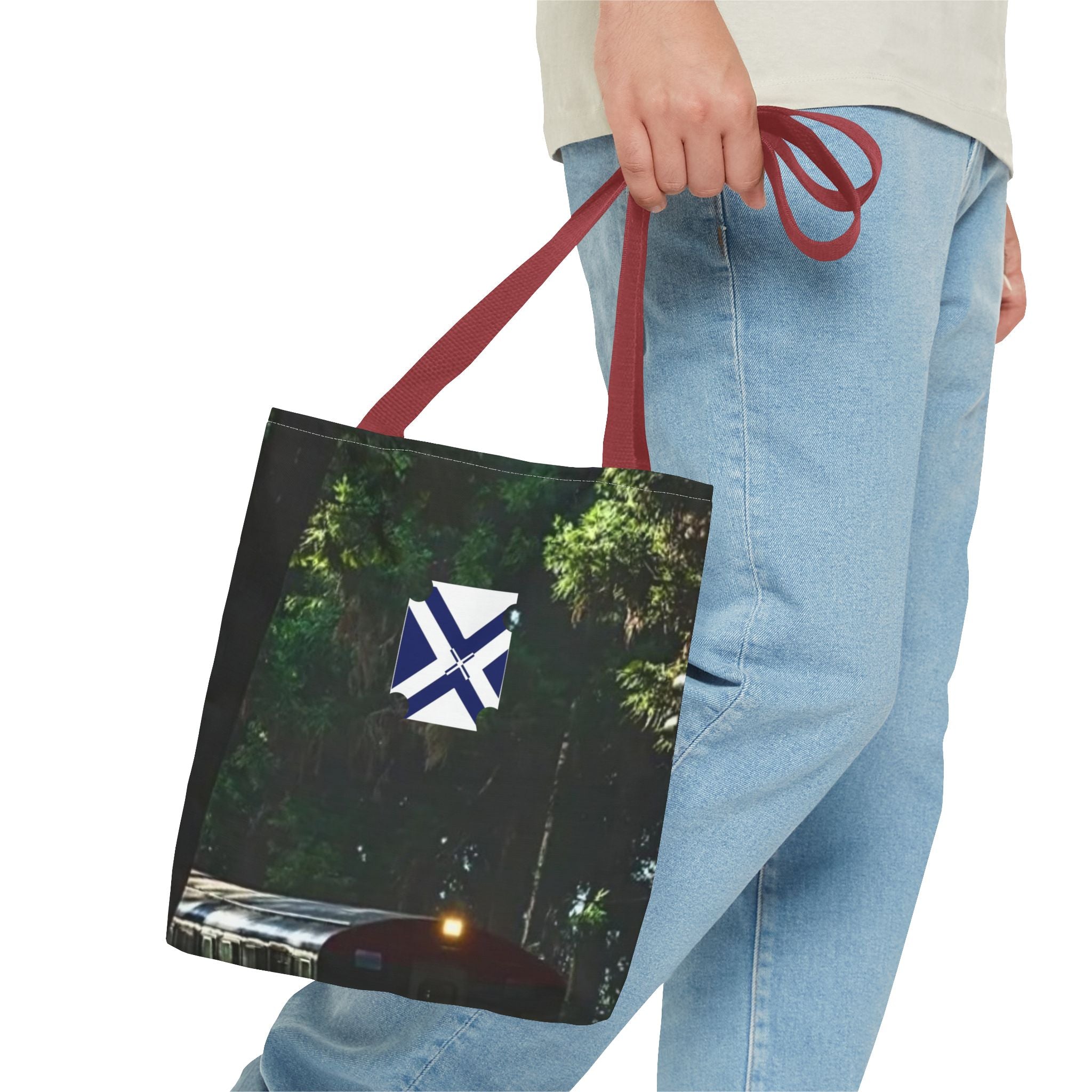 Scenic Night Drive Tote Bag — Forest Road Photography Print