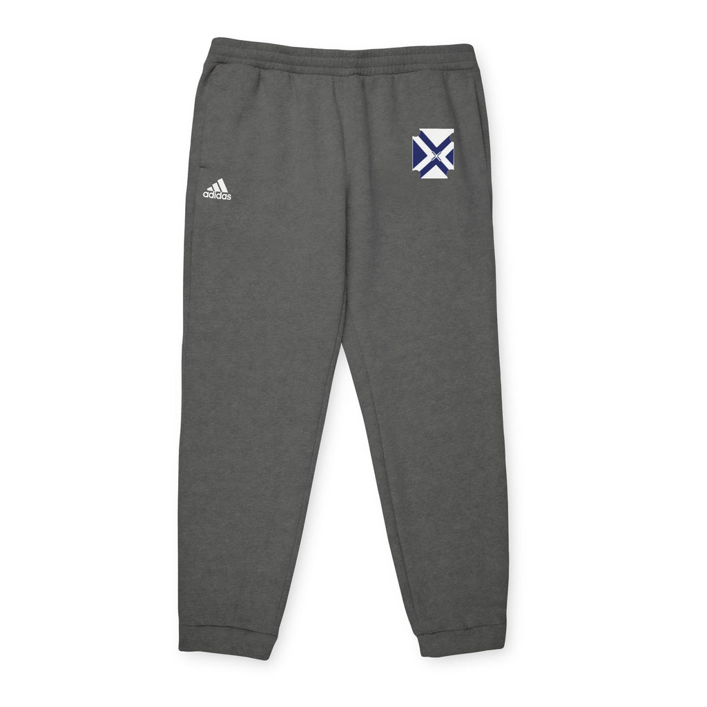 XT7 ft Adidas Fleece Joggers with Minimal Crest - Gray Comfortable Athletic Sweatpants