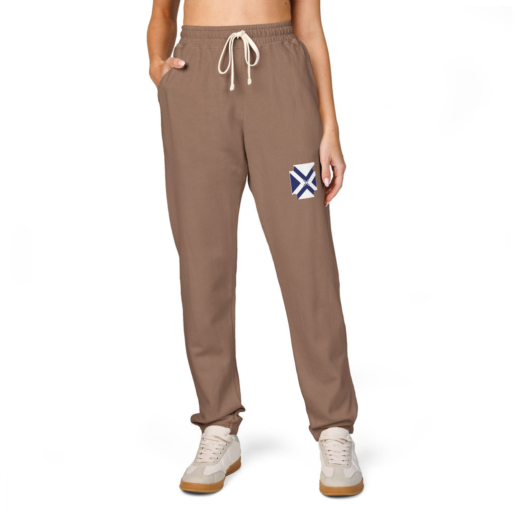 Geo Patch Sweatpants — Minimal Pixel Cross Joggers