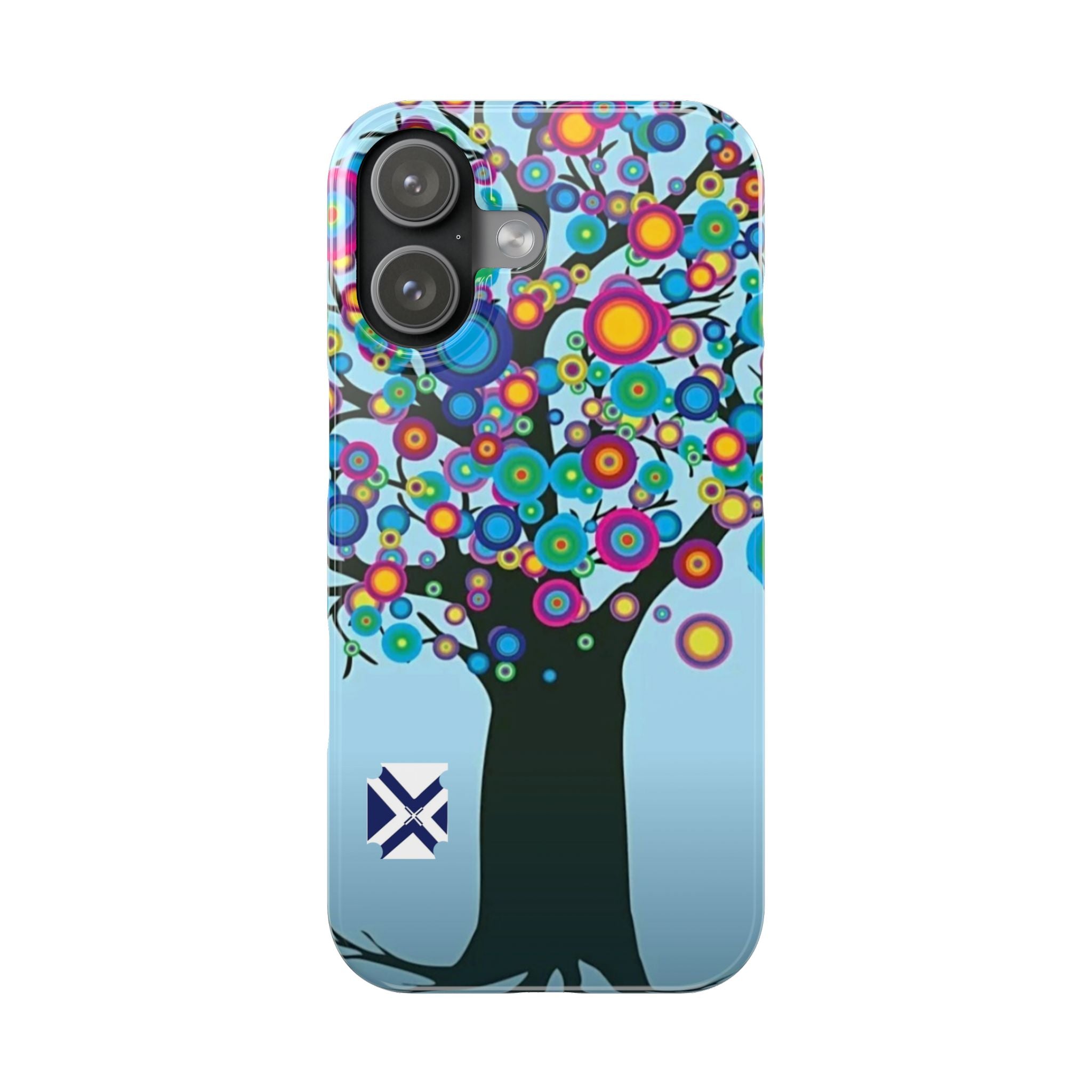 Colorful Bloom Tree Slim Phone Case — Vibrant Floral Art Protective Cover