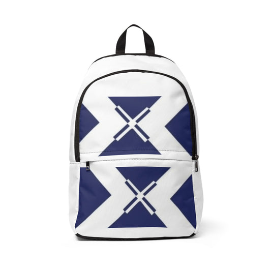 Geometric Navy Cross Canvas Backpack