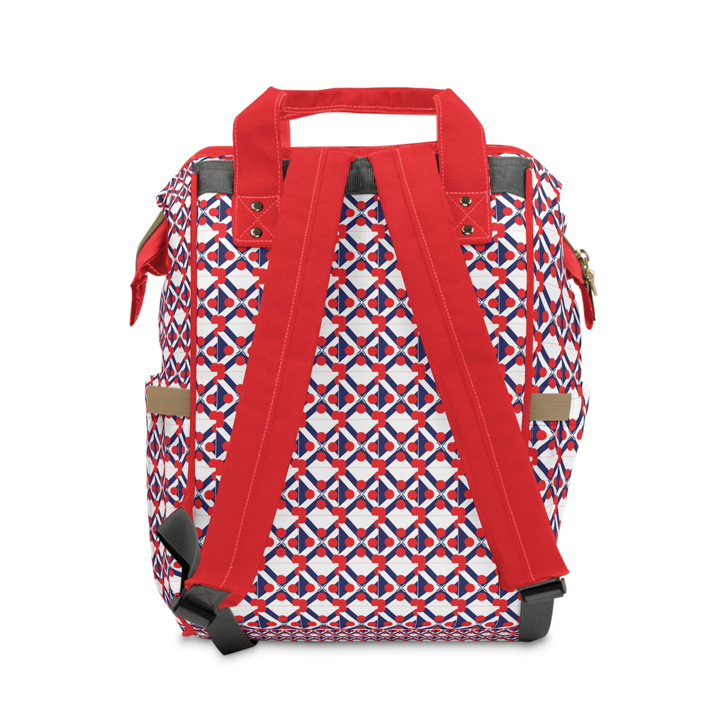 XT9 Diaper Backpack — Red Multifunctional Baby Bag with Changing Mat