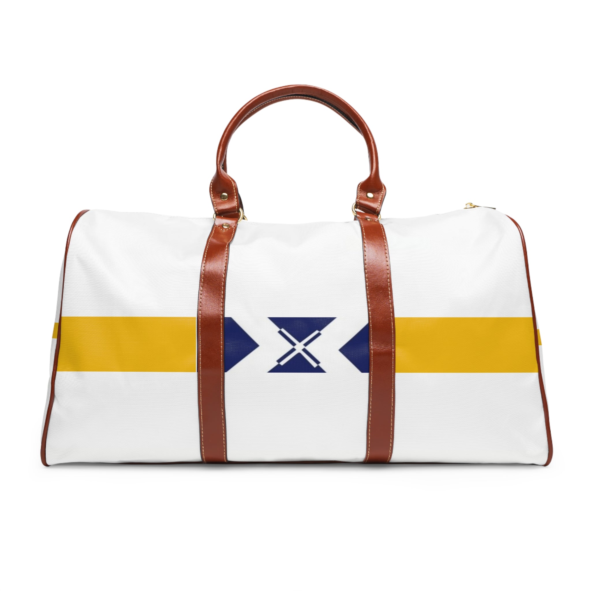 Waterproof Weekend Duffle Bag — Yellow Stripe & Nautical X Travel Tote