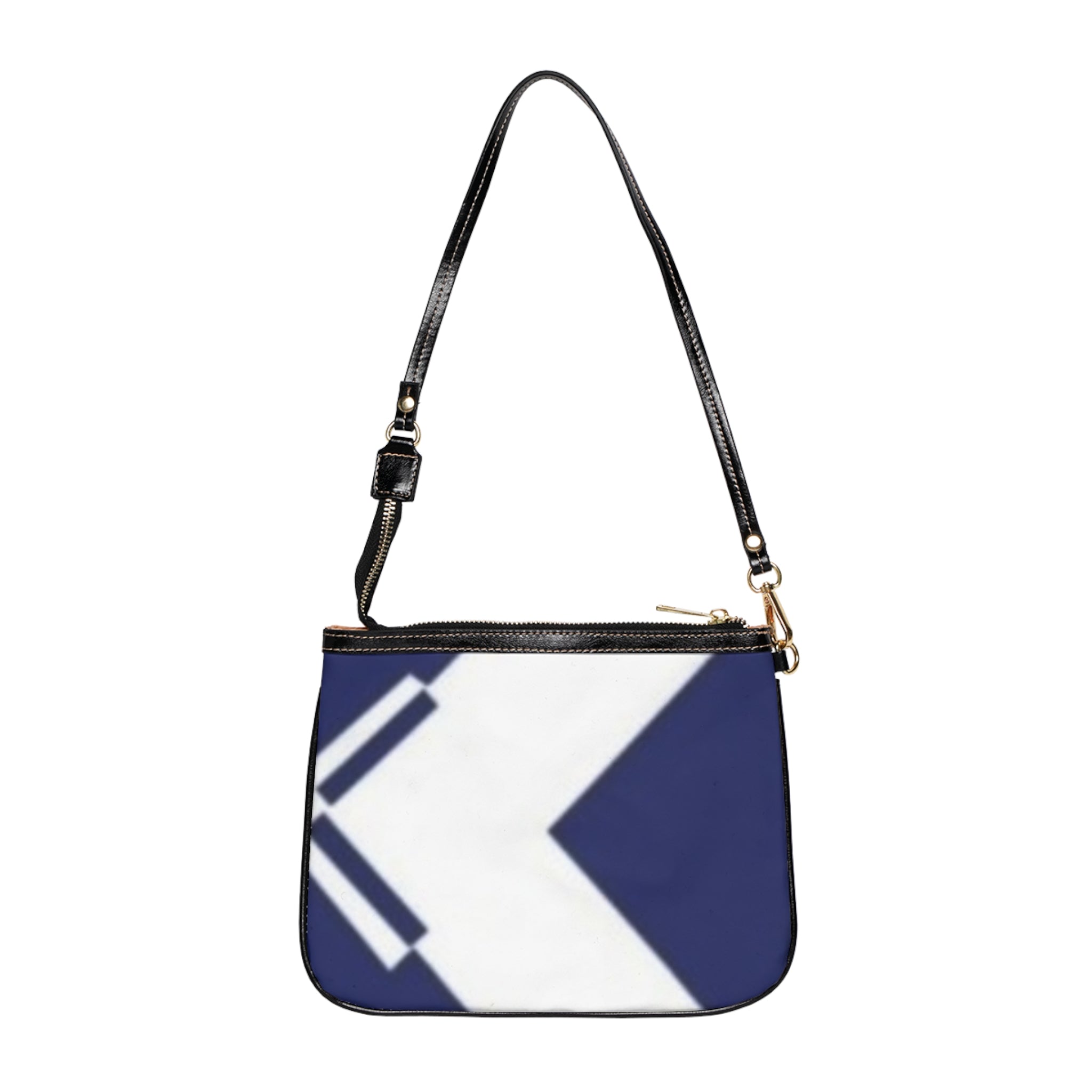 Navy Arrow Small Shoulder Bag — Minimal Geometric Crossbody