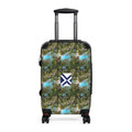Nature Kaleidoscope Carry-On Suitcase — Blue Green Tree Pattern with Center Emblem