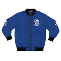 Xponet Blue Geometric Crest Bomber Jacket
