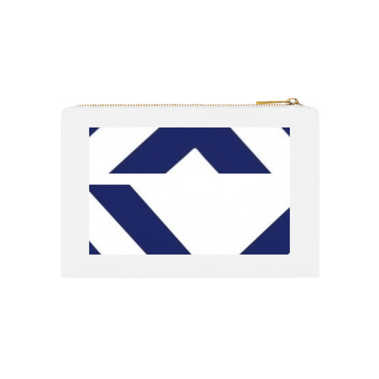 Navy Geometric Cosmetic Bag | Stylish Travel Organizer, Makeup Pouch, Gift for Her, Art Supplies, Toiletry Case, Personalized