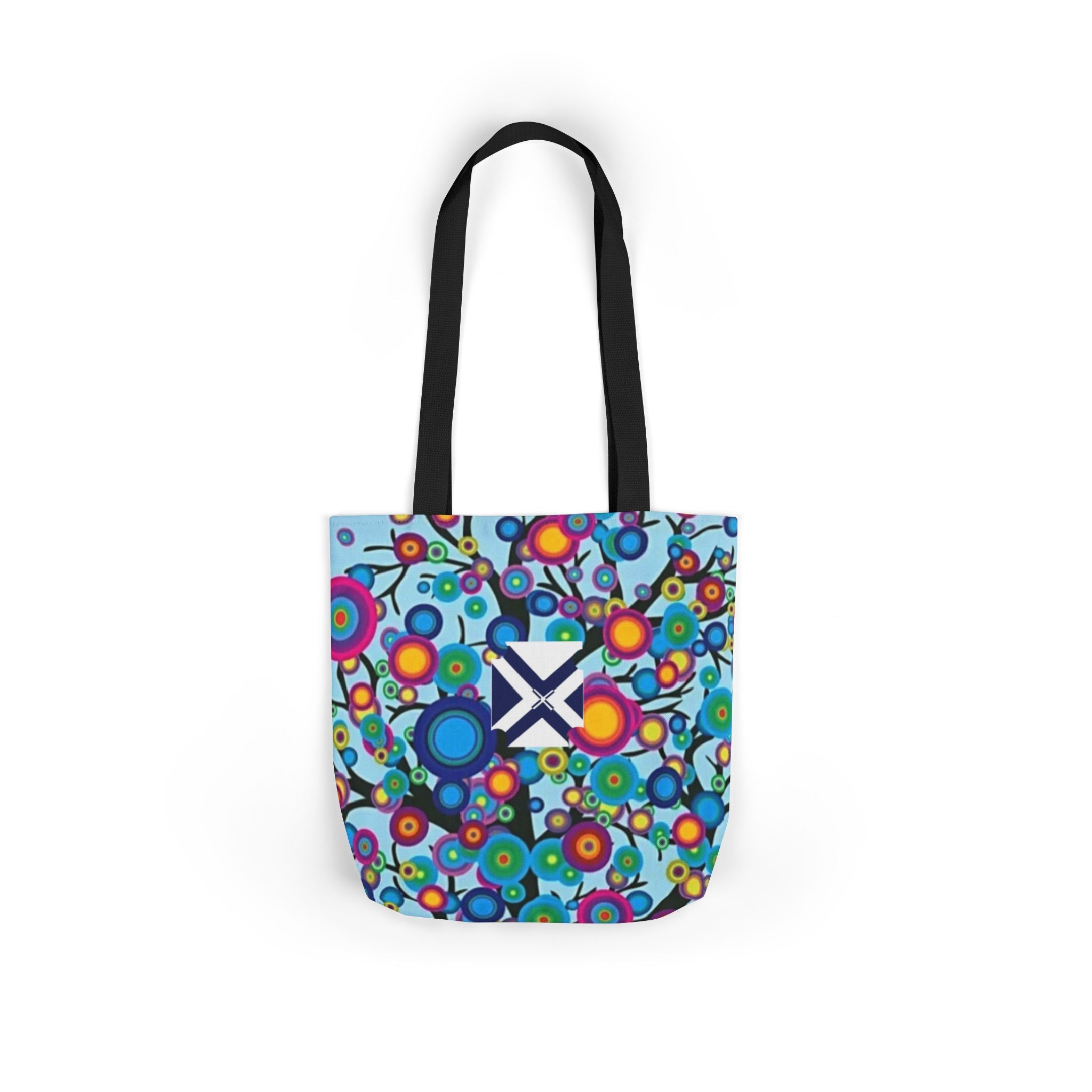 Colorful Floral Tote Bag — Vibrant Psychedelic Flowers Canvas Tote