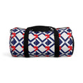XT8 Nautical Lattice Duffel Bag – Red & Navy Geometric Travel Bag