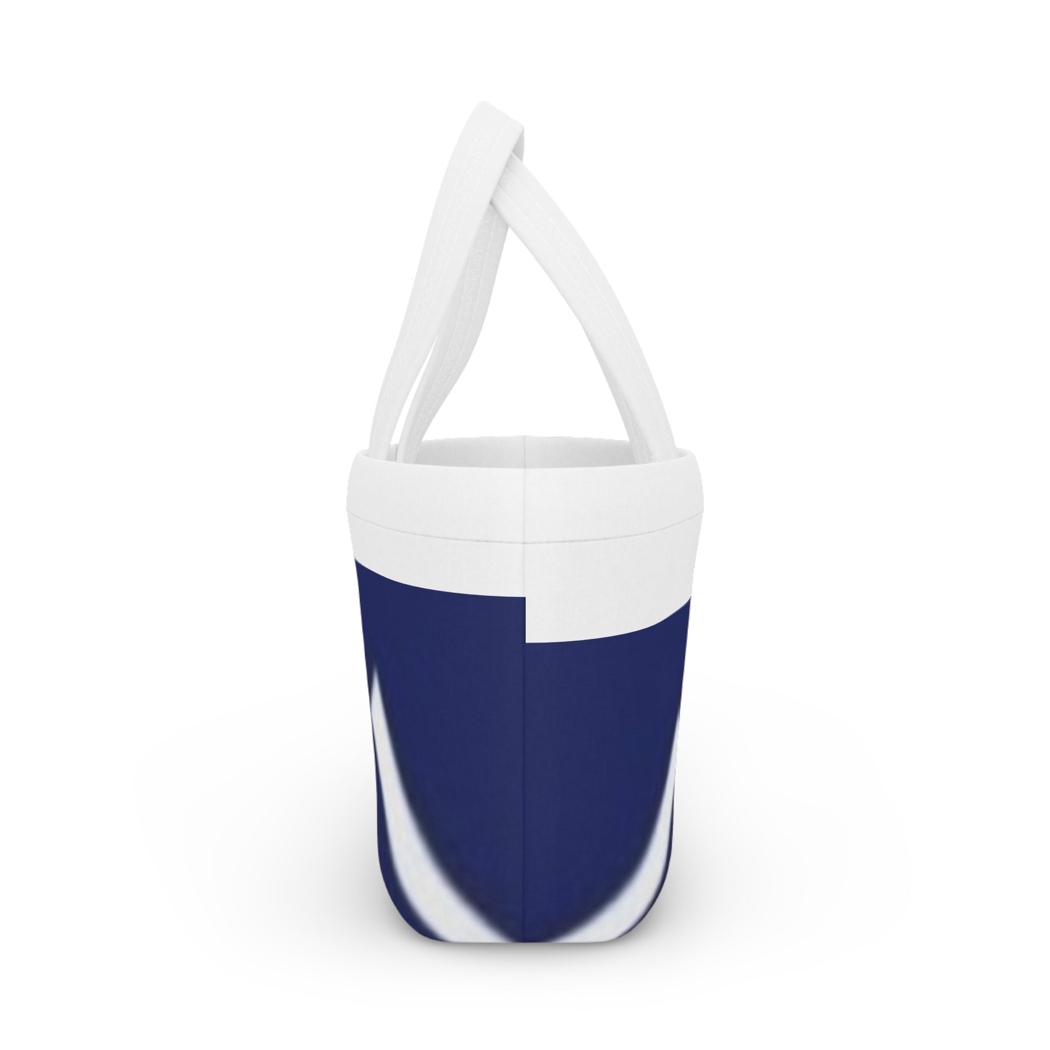 Geometric Navy & White Lunch Bag — Modern Insulated Tote