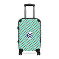 Pineapple Pattern Carry-On Suitcase — Tropical Aqua Luggage Cover with Monogram Window